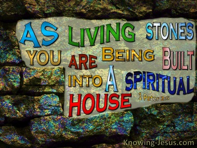 1 Peter 2:5 Living Stones : A Spiritual House (black)